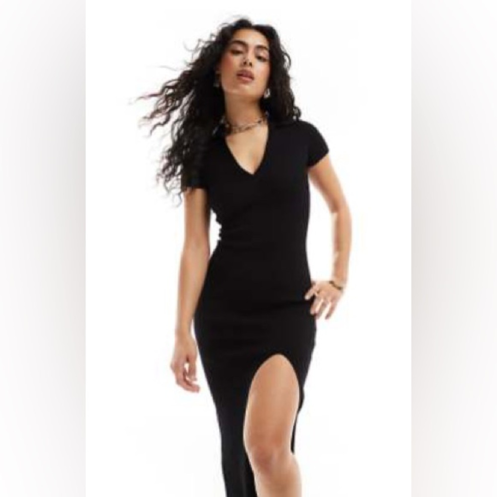 Bershka Black Midi Dress